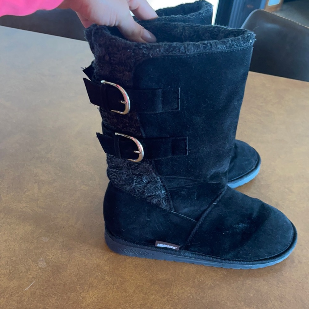 Muk Luks Black Boots With Buckles Size 8